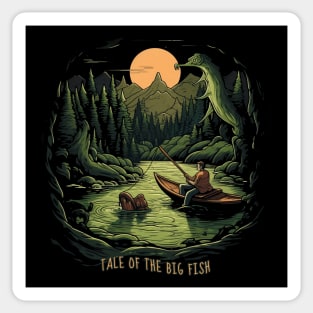 Tale of the Big Fish Funny Fishing Story Sticker